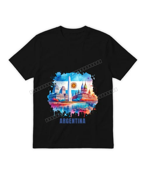 Argentinasubldesign300 sobre camisa Negro