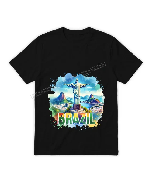 Cristo Redentor Brasil sobre camisa Blanco